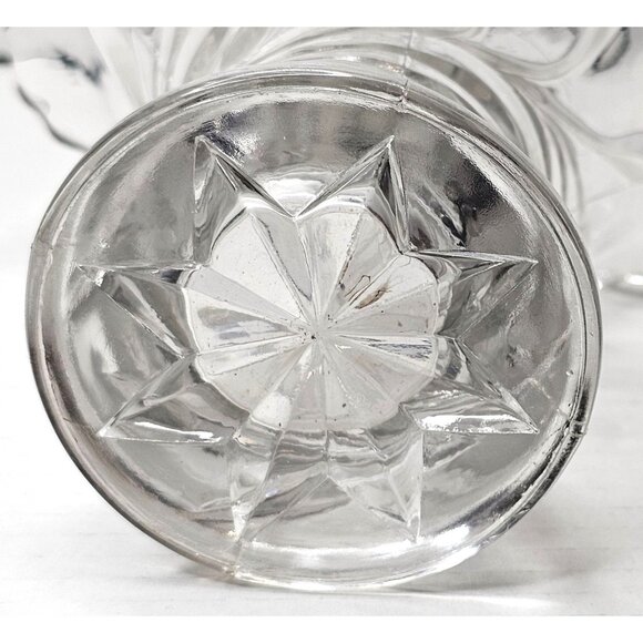 Vintage Clear Glass Basket With Floral Etching & Twisted Handle 9.75 In - Picture 11 of 11